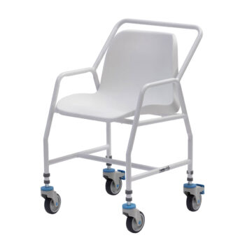 ahms2f mobile shower chair adjustable height fixed arm 2 brake