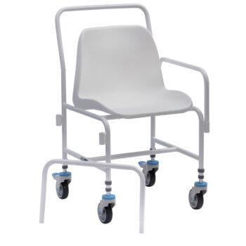 ahms4d mobile shower chair adjustable height detachable arm 4 brakes