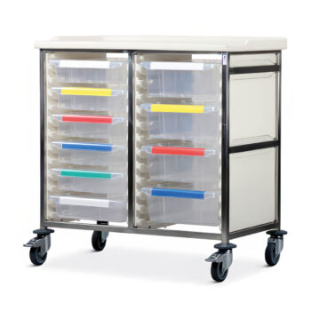caretray trolleys single and double column standard level double column stainless steel