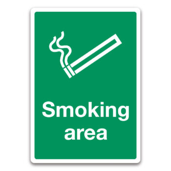 desmov designated smoking area sign