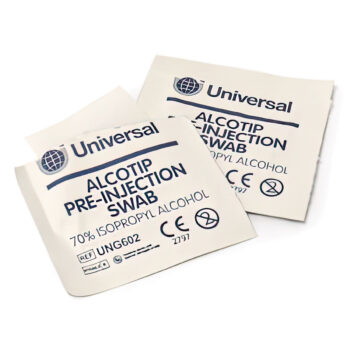 mediswba alcotip pre injection swabs open