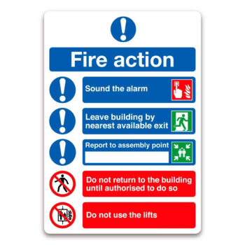 scs3048 fire action safety sign 2024