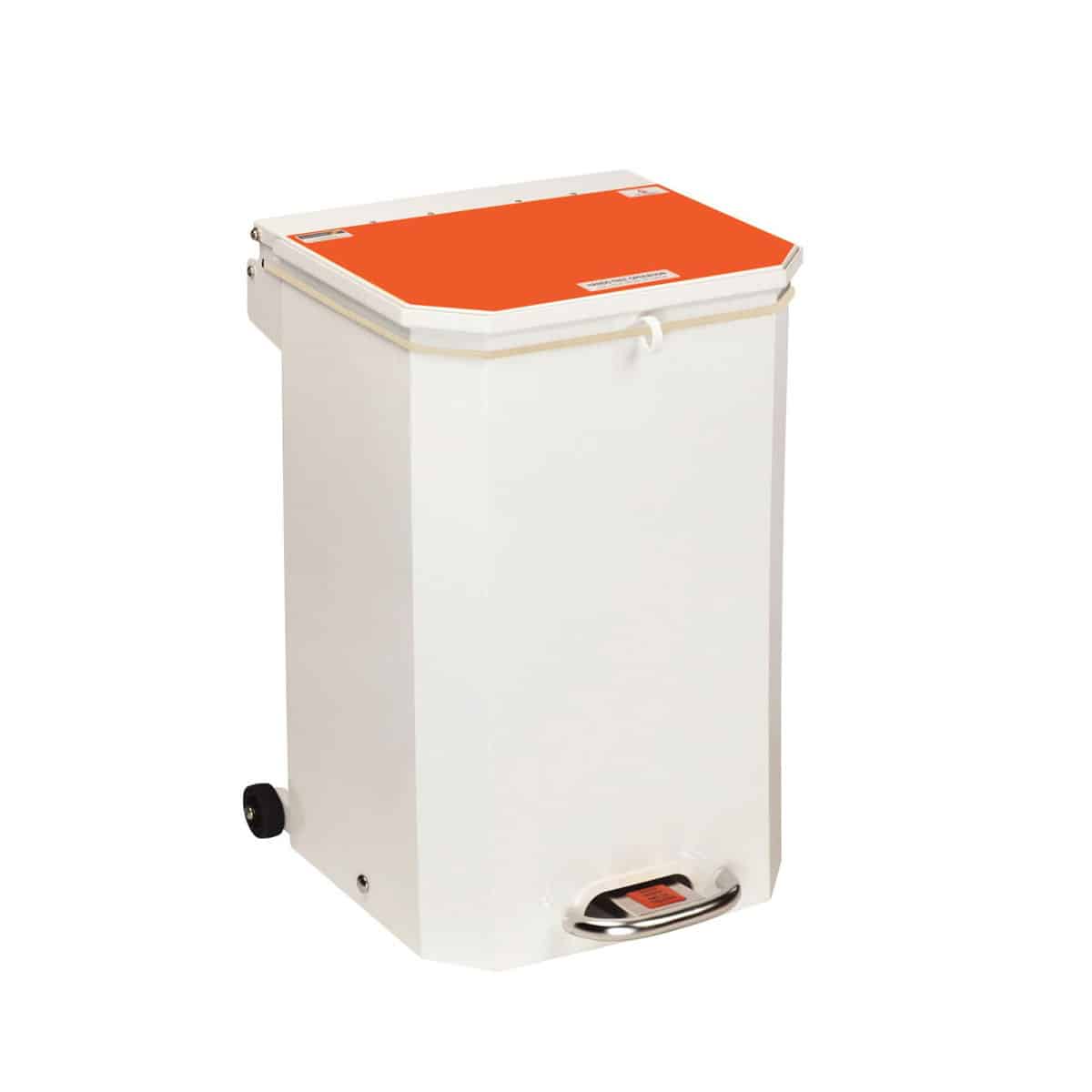 sfbino50 sunflower hands free bins flame retardant orange lid 50 litre