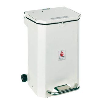 sfbinw70 sunflower hands free bins flame retardant white lid 20 litre