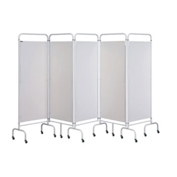 sffws5wt mobile folding ward screens 5 panel white