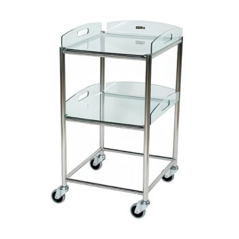 sfstge2 sunflower surgical trolleys 2 trays 2 tray glass effect